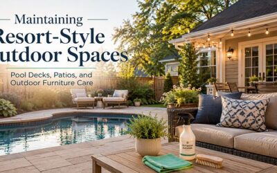 Woodlands Window Cleaning & Pressure Washing Service, LLC. | Maintaining Resort-Style Outdoor Spaces: Pool Decks, Patios, and Outdoor Furniture Care Maintaining Resort-Style Outdoor Spaces: Pool Decks, Patios, and Outdoor Furniture Care